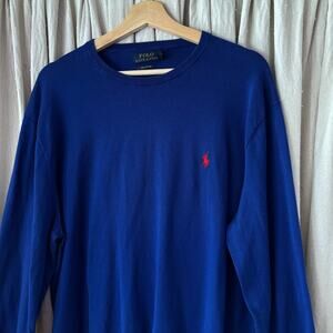 Polo Ralph Lauren Pima Cotton Mens Crewneck Sweater XL Royal Blue